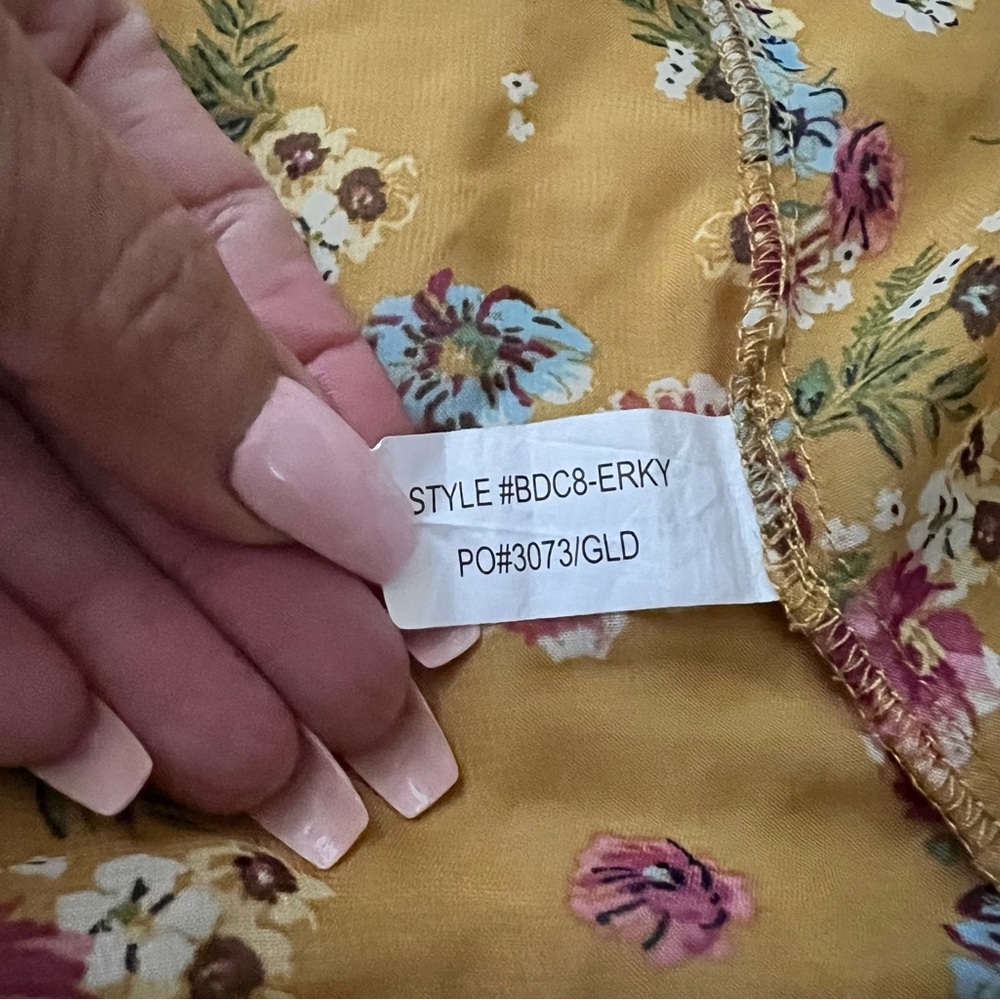 No Boundaries Yellow Floral Print Boho Vest Extra Small - Picture 6 of 10
